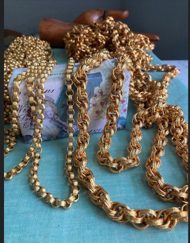 90s Rope Chain Rare and Gorgeous Vintage Linked Rope Brass Chain, Perfect Thick ...