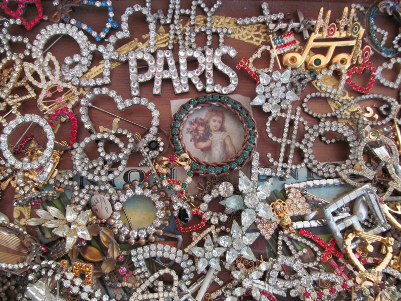 Ultimate Vintage Destash Rhinestone, 6 pieces,Hodge Podge Bits and Pieces image 1