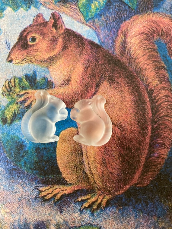 2 Vintage Swarovski Squirrel NO HOLE or DRILLED Top. Matte