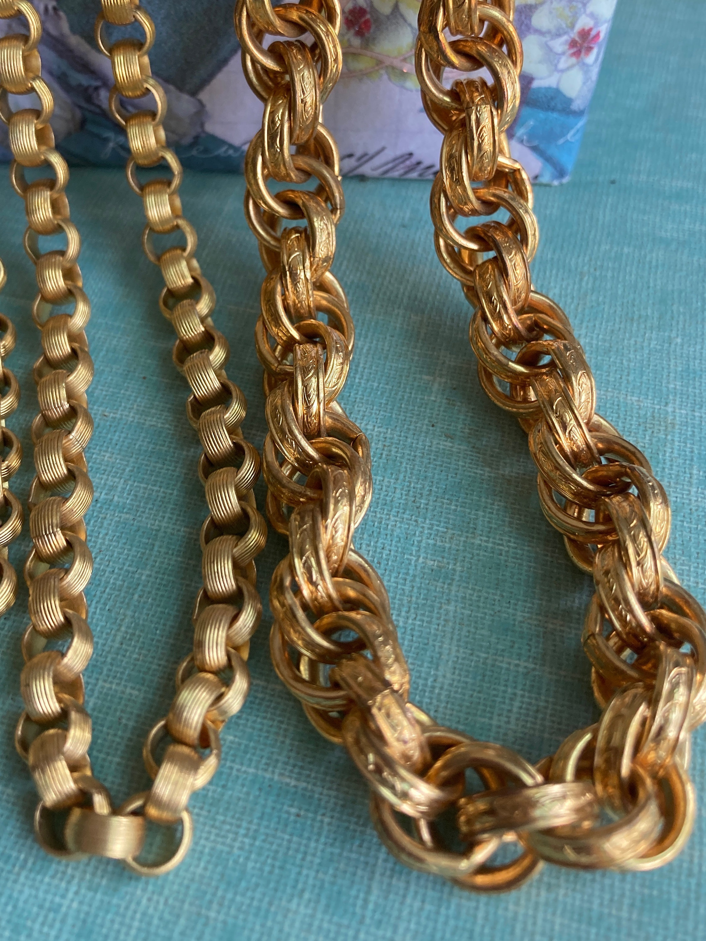 90s Rope Chain Rare and Gorgeous Vintage Linked Rope Brass Chain, Perfect Thick ...