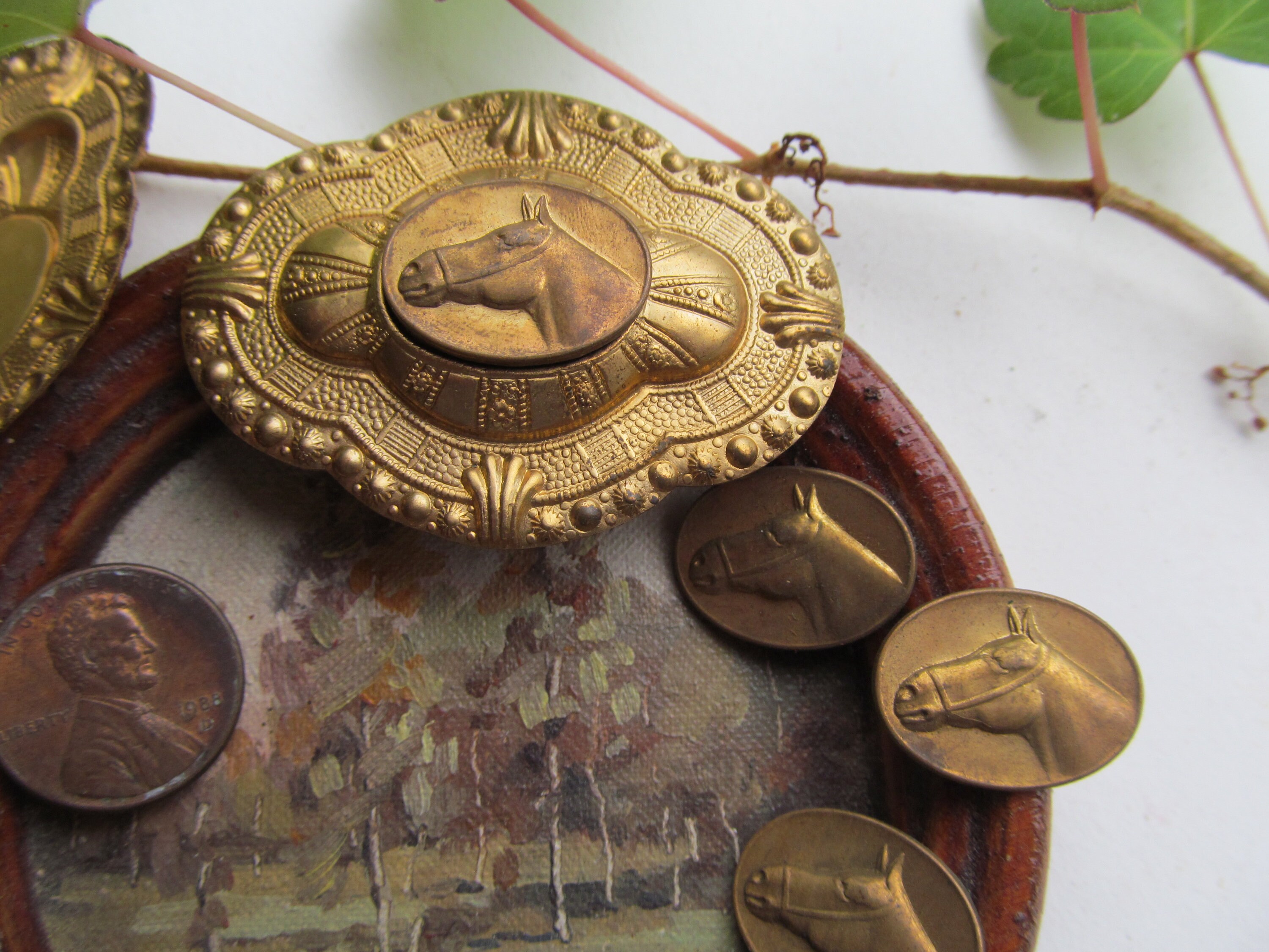 Vintage Horse Lovers Finding  With Brass Setting