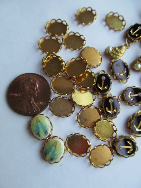 10 Baby Cabochon Settings, 10x8mm