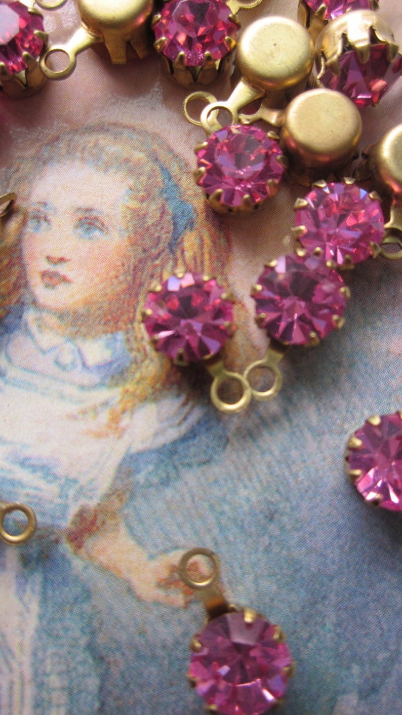 Vintage Swarovski Pink Crystal With Hoop image 4