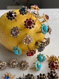 6 Vintage Swarovski 12mm Pronged Backed Crystal 13mm Flowers