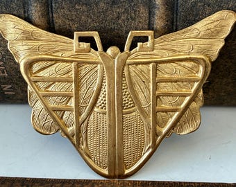 1 Vintage Art Deco Brass  Egyptian Butterfly Stampings, Large Size, 72x60mm