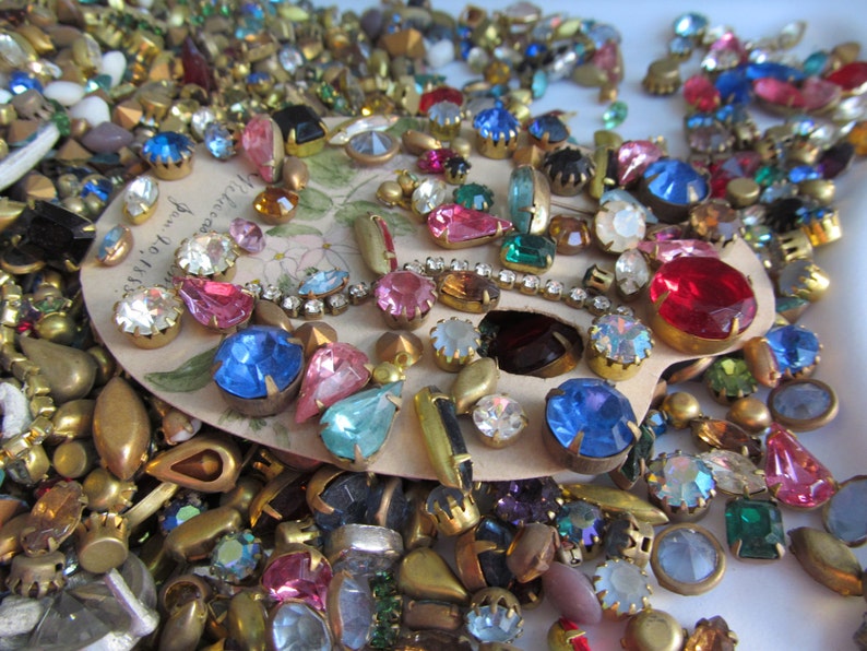 Mixed Bag....Crystals Galore ..30 small set stones Etsy