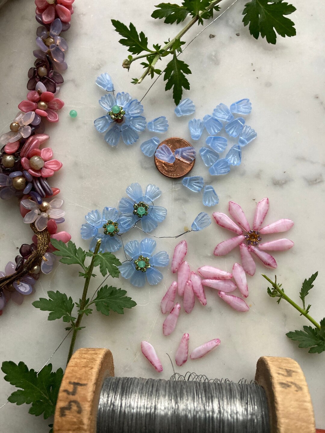 301950's Glass Petals Beads for Flower Making Etsy