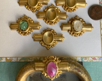 2 Vintage Brass 39x25mm Setting , Available With Stones