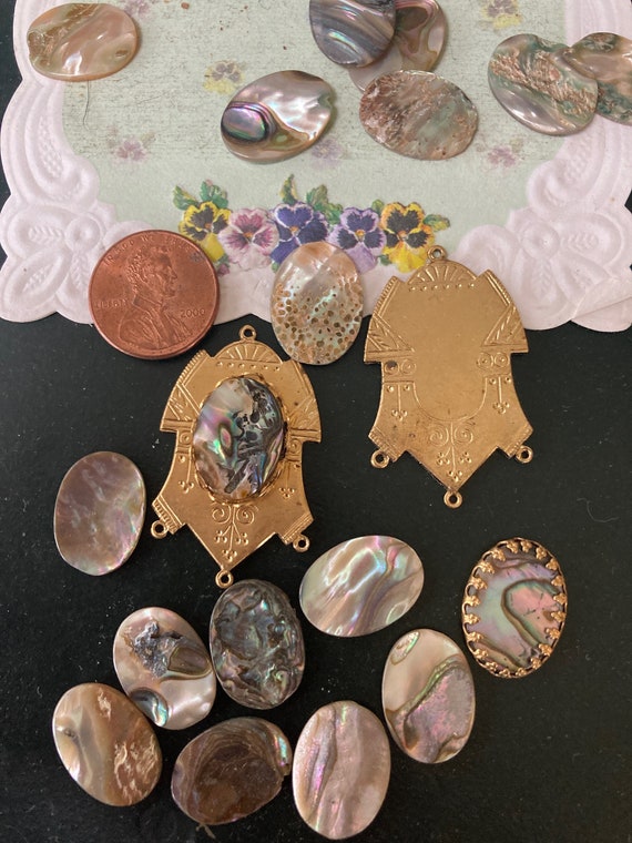 Vintage Brass Setting With Mother Of Pearl