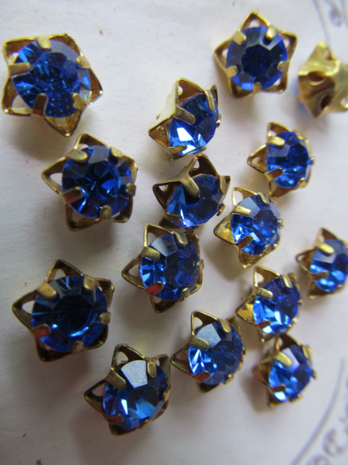 Vintage Star Shaped Royal Blue  Rhinestone  Drop