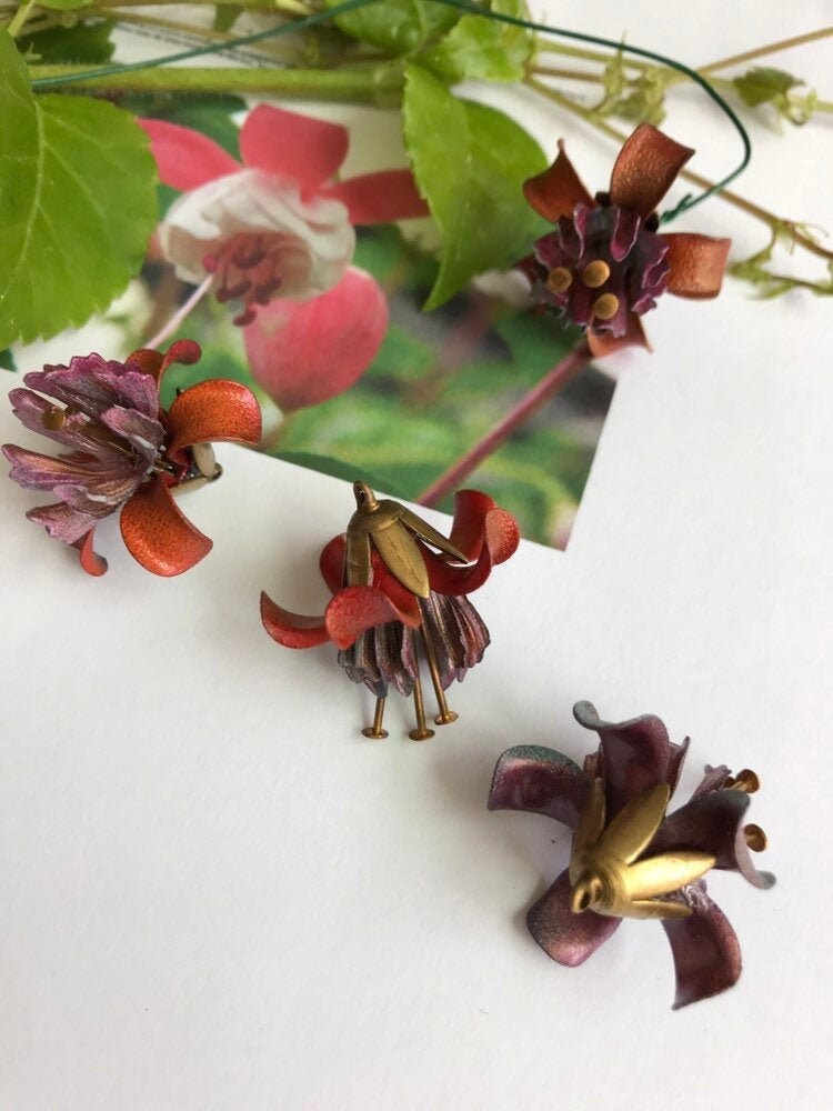 Vintage Copper Hanging Fuchia Flower Kit