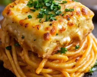 Receta de espaguetis al horno con queso crema (descarga digital)
