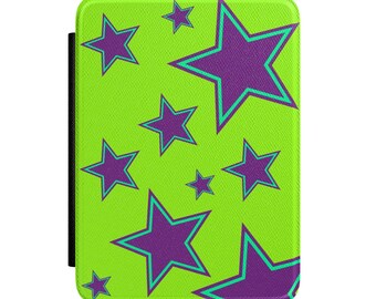 Purple Star Pattern Kindle Case for 7 inch Paperwhite & Colorsoft With Hand Strap | Kindle 2024 12th Generation | Magnetic Front Lid