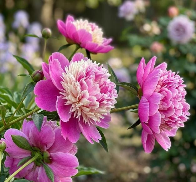 5 Packs Magenta Bicolor Peony Seeds - Stunning Fragrant Anemone-style ...