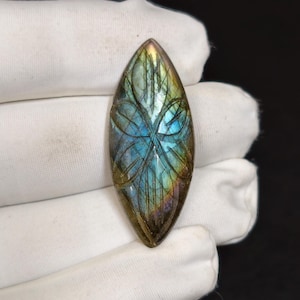 29 karat naturlig snidad labradorit Marquise 40 mm AAA-kvalitet Navette Eye handskuren ädelsten