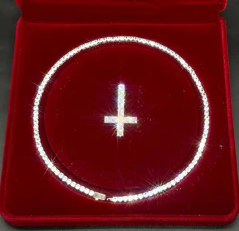 Upside Down Inverted Cross Necklace Opium Hip Hop Chain Pendant - Etsy