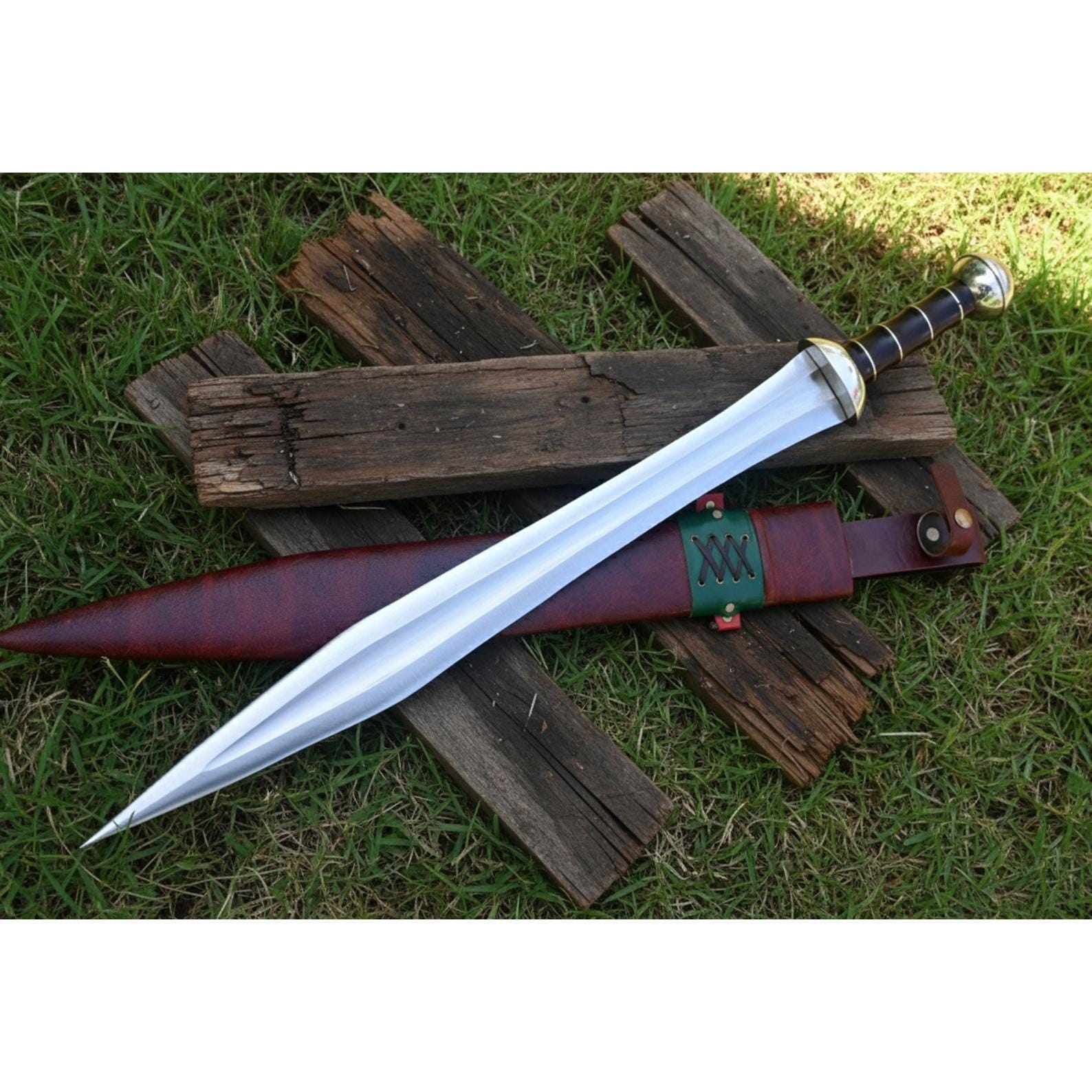 Hand Forged Gladius Sword 29 Inch 5160 Carbon Steel Blade Rosewood…