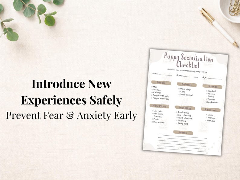 Puppy Socialization Checklist Printable | Dog Socialization Tracker ...