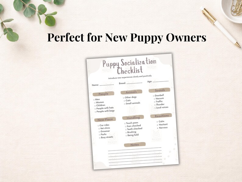 Puppy Socialization Checklist Printable | Dog Socialization Tracker ...