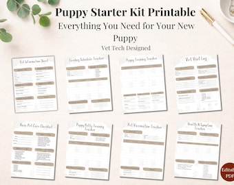 Puppy Starter Kit Printable | New Puppy Checklist & Training Tracker | Puppy Care Planner | First Time Dog Owner Essentials