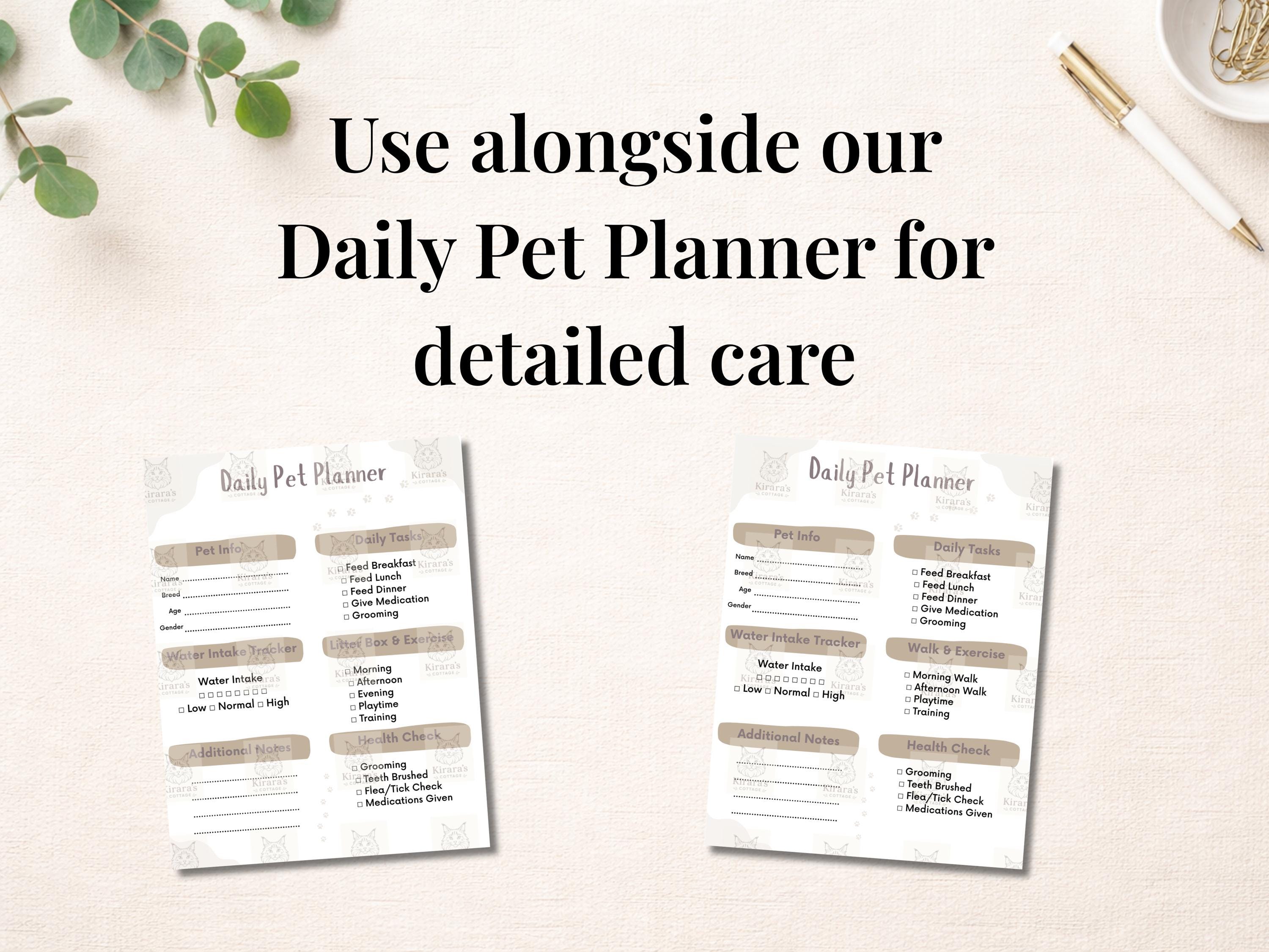 Editable Weekly Pet Planner Printable | Dog & Cat Care Tracker | Vet ...