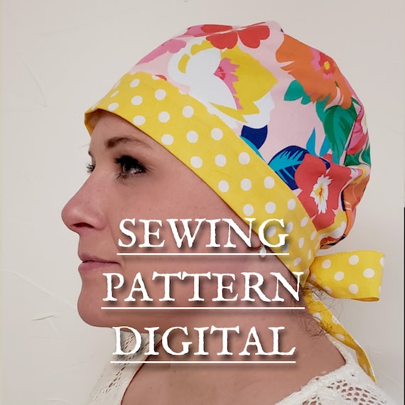 PDF SEWING PATTERN 2 Color Scrub Cap 