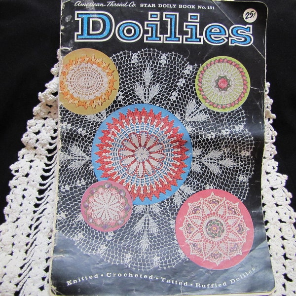 1950s Vintage Doily Patterns Star Book No. 151 Instruction Book Crocheted Knitted Tatted Ruffled Doilies Patterns