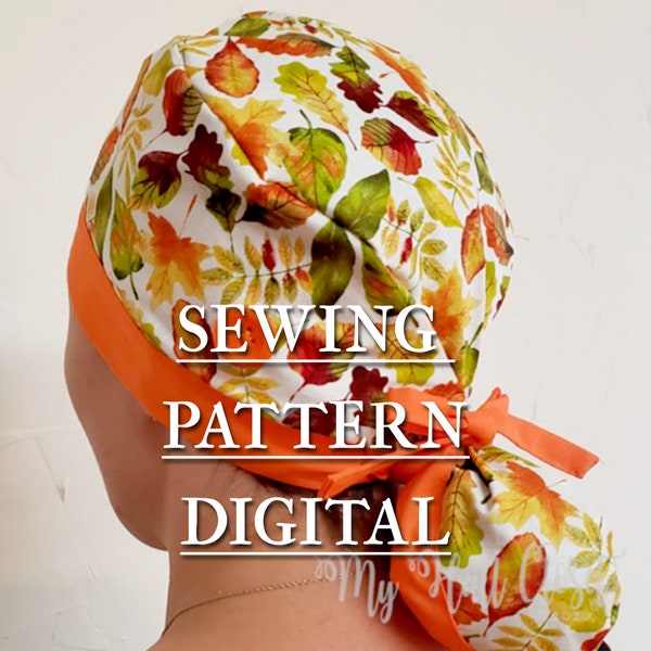 PDF SEWING PATTERN 2 Color Scrub Cap for Ponytail !!!After ordering check your email From Etsy!!! | Photos | Written Instructions | Video