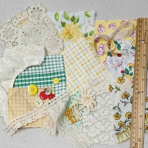 Slow Stitch Fabric Kit: Vintage Lace & Fabric Bundle
