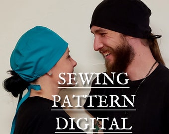 SEWING PATTERN Scrub Cap for Men and Women  PDF with Instructions, Scrub Cap for Nurses or Food Handlers or for Fun, Dental Hygienist Cap
