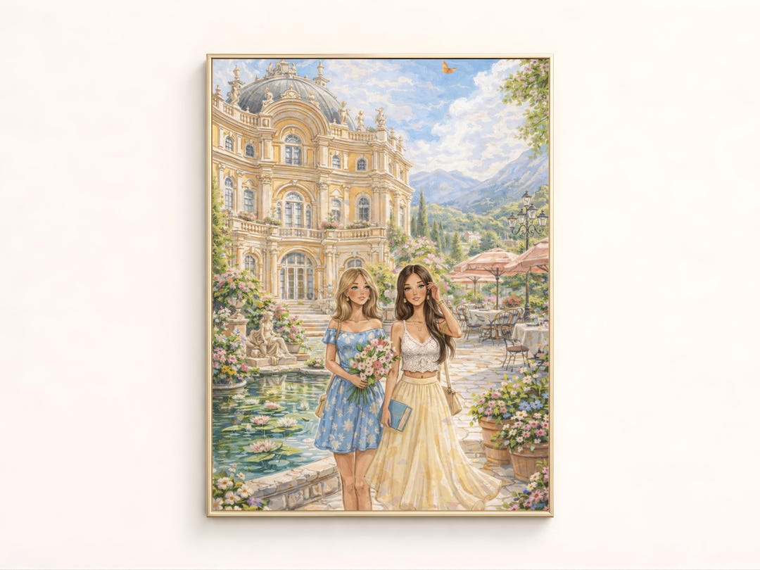 Italian Villa Wall Art Print | Cottagecore Fashion Girls Poster | Lake ...