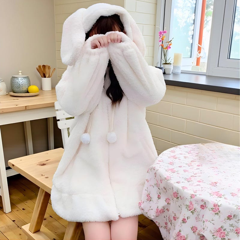 Rabbit Fur Coat Plus - Etsy