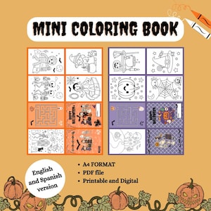 Mini-Halloween-Malbuch | Mini-Halloween-Malbuch | Partygeschenke für Kinder | Digitaler Download Bild 1