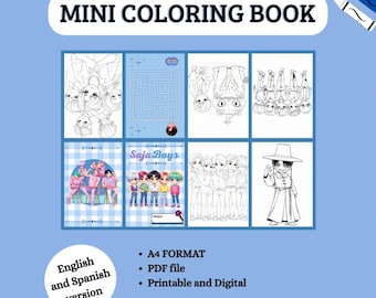 K-Pop Demon Hunters Chibi Coloring Mini Book | Digital Download | SajaBoys