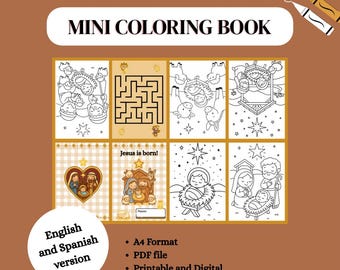 Jesus is born! mini christmas coloring book | Nativity printable activity for kids | Birth of Jesus for children