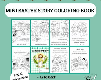 Christian Mini Coloring Book for Kids | Easter Story Coloring Pages | Jesus Resurrection