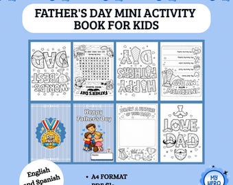 Father's Day Mini Activity Book for Kids Printable | Father's Day Coloring Pages | Kids Father's Day Printable | Father's Day Mini Book
