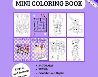 K-Pop Demon Hunters Mini Coloring Book for Kids | Printable Activity