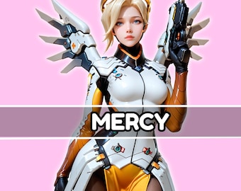 Mercy Overwatch 2 Pngtuber / Twitch Streamer /Discord Reactive Images / Youtube / Obs / Premade PNG-tuber
