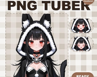 Cat Girl PNGTuber - VTuber Profilbild (Digitaler Download für OBS/Streamlabs)