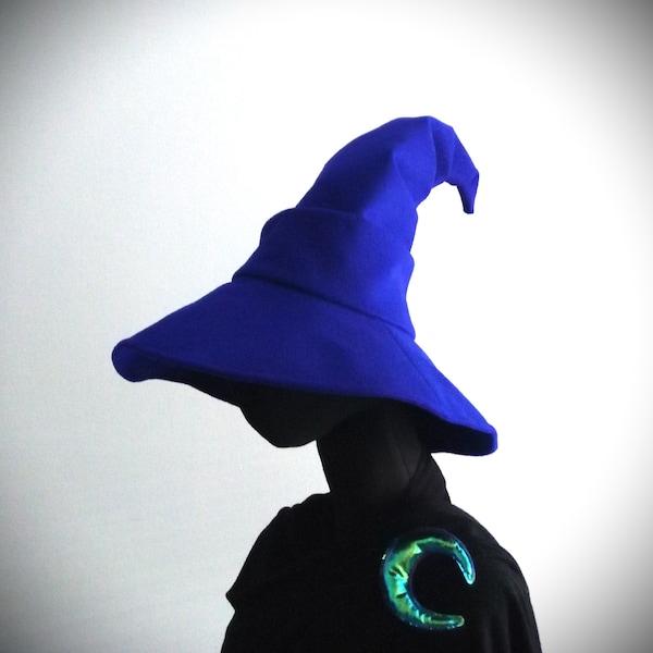 Witch Hat Wizard Hat Mage Sorcerer Warlock Halloween Pointy Hat Wide Brim Hat 6 Sizes 10+ Colors / WH-4