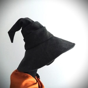 Witch Hat Wizard Hat Felt Hat Halloween Pointy Hat Wide Brim Hat 6 Sizes 10+ Colors / WH-2