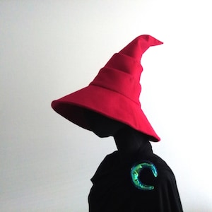 Witch Hat Wizard Hat Mage Sorcerer Warlock Wide Brim Pointed Felt Hat 5 Sizes 10+ Colors /Made to Order / WH-3