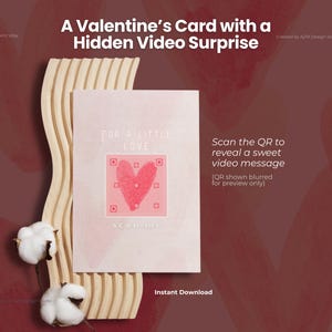 Valentine’s Day Card with Hidden Video Surprise | QR Code Valentine Card | Digital Download