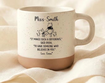 Personalisierte Lehrertasse, individuelles Dankeschön-Geschenk für Lehrer, Wertschätzungskaffeetasse, Ende des Schuljahrs-Klassenzimmer-Andenken