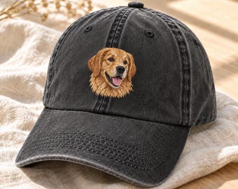 Custom Embroidered Dog Portrait Cap, Ultra Detailed Pet Remembrance Hat, Pet Mom Baseballhat Gift