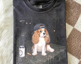 Drunk Cavalier King Charles Spaniel Shirt, Funny Animal Meme Tee, Cavalier Drink Beer Shirt, Unisex Graphic Shirt, Cavalier Photo T-Shirt