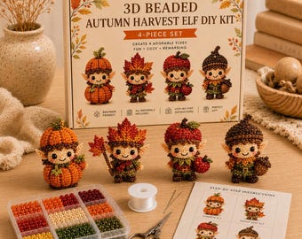 DIY kit met 3D-kralen zoete snoep elf, schattige kawaii kraal ambachtelijke set, creatieve kralenset, ambachtelijke activiteit voor kinderen, handgemaakt cadeau
