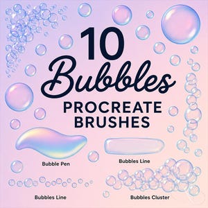 10 Bubbles Procreate Brush Set, Magical Bubble Stamps for Lettering, Highlights, Shapes iPad Effects, Pen Pressure Sensitive, Digital Art