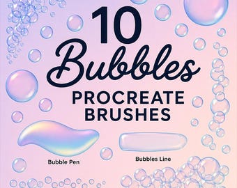 10 Bubbles Procreate Brush Set, Magical Bubble Stamps for Lettering, Highlights, Shapes iPad Effects, Pen Pressure Sensitive, Digital Art
